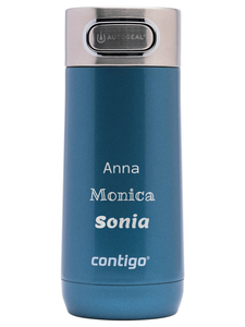 Thermal mug Contigo Luxe Autoseal 360 ml with custom inscription - engraved -  Cornflower