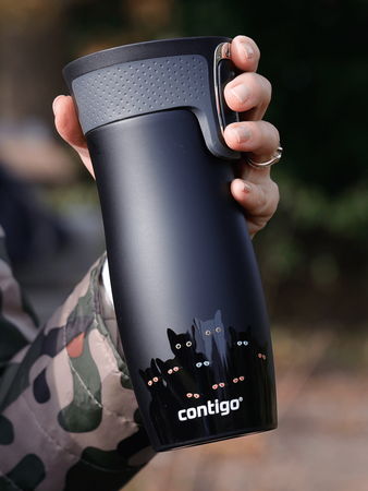 Thermal Mug Contigo West Loop 470 ml - Matte Black - Cat Eyes