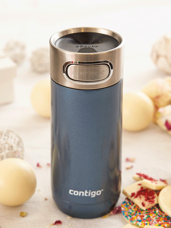 Thermal mug Contigo Luxe Autoseal 360 ml with custom inscription - engraved -  Cornflower