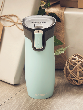 Thermal mug Contigo West Loop 2.0 with custom inscription - engraved - Iced aqua