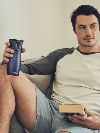 Thermal mug Contigo West Loop 2.0 with custom inscription - engraved -  Navy blue