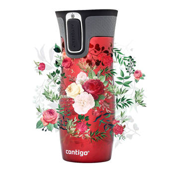 Mug thermique Contigo West Loop 2.0 470 ml - Fleurs - Rouge