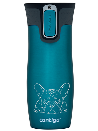 Contigo West Loop 2.0 470ml Thermobecher - Französische Bulldogge - Biscay Bay