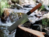 Aka Tori Damaszener-Nakiri-Gemüsemesser 7" mit Gravur - Tokyo Hammer