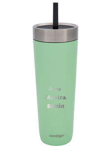 Thermal mug with straw Luxe Tumbler 720 ml with engraving - Cucumber