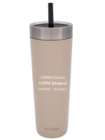 Taza térmica con paja  Luxe Tumbler 720ml con grabado - Brown Sugar
