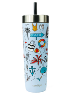 Thermal mug with straw Contigo Luxe Tumbler 720 ml - Summer - Periwinkle