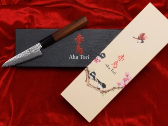 Aka Tori Damaszener-Schälmesser 3,5" mit Gravur - Tokyo Hammer