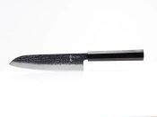 Aka Tori Engraved Damascus Steel 7" Santoku Knife - Tokyo Black