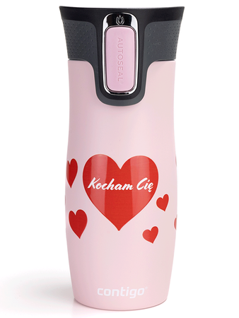 Contigo West Loop Hearts mug thermique 470 ml - Pink Matte 