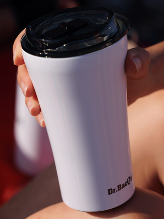 Tasse à café isotherme Dr.Bacty Apollo 2.0 - 360 ml - Blanc brillant - Avec votre gravure