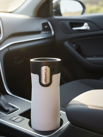 Vaso Térmico Contigo West Loop 3.0 470ml - Bulldog francés - Blanco mate