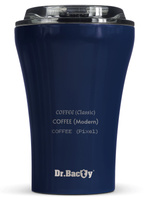Kubek termiczny do kawy z powłoką ceramiczną Dr.Bacty Apollo - 227 ml - granatowy - Z twoim grawerem