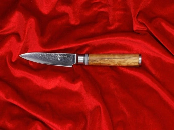 Aka Tori Damaszener-Spickmesser 3,5" mit Gravur - Kyoto Olive