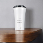 Tasse à café isotherme Dr.Bacty Apollo 2.0 - 360 ml - Blanc brillant - Avec votre gravure