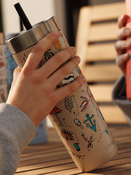 Thermal mug with straw Contigo Luxe Tumbler 720 ml - Summer - Brown Sugar