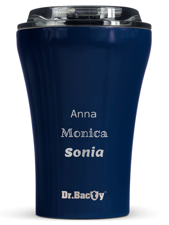 Kubek termiczny do kawy z powłoką ceramiczną Dr.Bacty Apollo - 227 ml - granatowy - Z twoim grawerem
