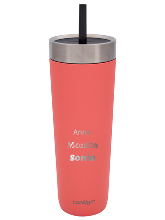 Thermobecher mit strohhalm Luxe Tumbler 720ml mit Gravur - Coral