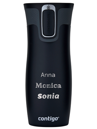 Personalisierbarer thermobecher Contigo West Loop 470ml - Schwarz