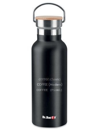 Dr.Bacty Iris 500 ml Thermoflasche - schwarz - personalisiert graeremark