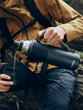 Travel thermos Contigo 1,2l - matte black - With your engraving