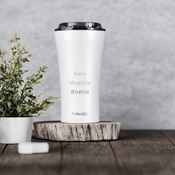 Tasse à café isotherme Dr.Bacty Apollo 2.0 - 360 ml - Blanc brillant - Avec votre gravure