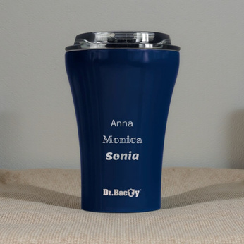 Kubek termiczny do kawy z powłoką ceramiczną Dr.Bacty Apollo - 227 ml - granatowy - Z twoim grawerem
