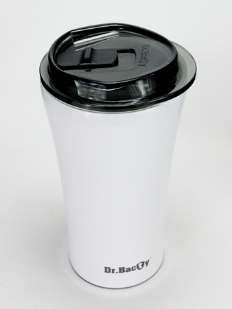 Tasse à café isotherme Dr.Bacty Apollo 2.0 - 360 ml - Blanc brillant - Avec votre gravure