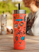 Thermobecher mit strohhalm Contigo Luxe Tumbler 720ml - Summer - Coral