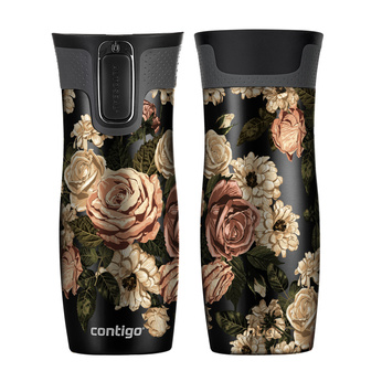 Mug isotherme Contigo West Loop 2.0 470 ml - Glamour Fleurs - Noir