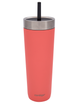 Thermal mug with straw Luxe Tumbler 720 ml with engraving - Coral