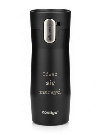 Thermal mug Contigo West Loop 3.0 with custom inscription - engraved - Balck