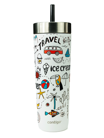 Thermal mug with straw Contigo Luxe Tumbler 720 ml - Summer - Salt