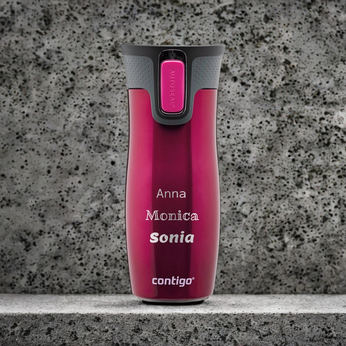 Thermal mug Contigo West Loop 2.0 with custom inscription-engraved - Raspberry