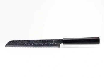 Aka Tori Engraved Damascus Steel 8" Bread Knife - Tokyo Black