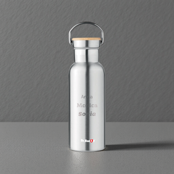 Dr.Bacty Iris 500 ml thermal bottle - silver - personalised with engraving