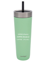 Thermal mug with straw Luxe Tumbler 720 ml with engraving - Cucumber