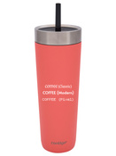 Taza térmica con paja  Luxe Tumbler 720ml con grabado - Coral