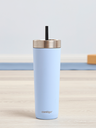 Mug thermique avec paille Luxe Tumbler 720ml avec gravure - Periwinkle