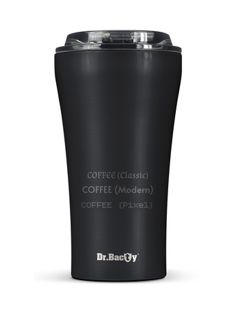 Dr.Bacty Apollo 2.0 keramikbeschichteter Kaffeebecher 360 ml - Schwarz Matt