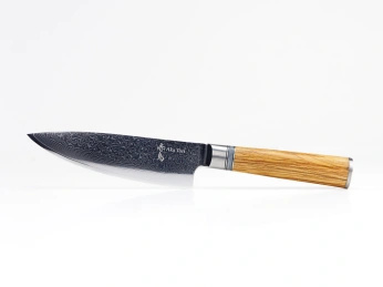 Kochmesser mit Gravur Aka Tori aus Damaststahl 5" – Kyoto Olive