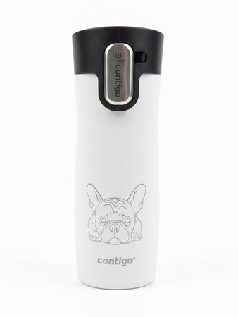Gobelet isotherme Contigo West Loop 3.0 470ml - Bouledogue français -Blanc mat