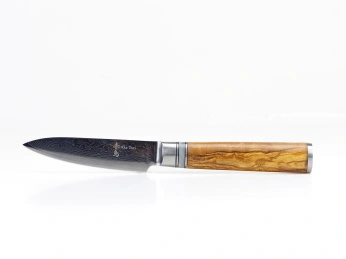 Aka Tori Damaszener-Spickmesser 3,5" mit Gravur - Kyoto Olive
