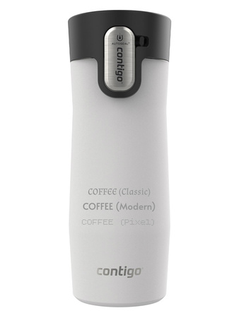 Thermal mug Contigo West Loop 3.0 with custom inscription - engraved - White Matte