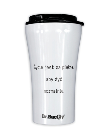 Tasse à café isotherme Dr.Bacty Apollo 2.0 - 360 ml - Blanc brillant - Avec votre gravure