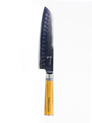Aka Tori Damaszener-Santokumesser 7" mit Gravur - Kyoto Olive