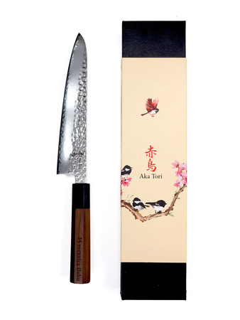 Aka Tori Engraved Damascus Steel 8" Chef's Knife - Tokyo Hammer