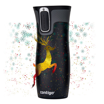 Thermal Mug Contigo West Loop 470 ml - Matte Black - Reindeer