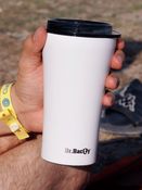 Tasse à café isotherme Dr.Bacty Apollo 2.0 - 360 ml - Blanc brillant - Avec votre gravure