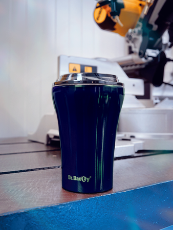Kubek termiczny do kawy z powłoką ceramiczną Dr.Bacty Apollo - 227 ml - granatowy - Z twoim grawerem